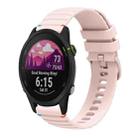 For Garmin Forerunner 255 Music Wavy Dotted Stitched 22mm Silicone Watch Band(Rose Pink) - 1