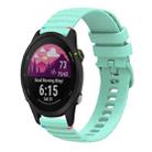 For Garmin Forerunner 255 Music Wavy Dotted Stitched 22mm Silicone Watch Band(Teal Green) - 1