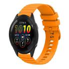 For Garmin Forerunner 265 Music Wavy Dotted Stitched 22mm Silicone Watch Band(Amber Yellow) - 1