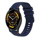 For Garmin Venu 3 Wavy Dotted Stitched 22mm Silicone Watch Band(Navy Blue) - 1