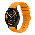 For Garmin Venu 3 Wavy Dotted Stitched 22mm Silicone Watch Band(Amber Yellow) - 1