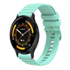 For Garmin Venu 3 Wavy Dotted Stitched 22mm Silicone Watch Band(Teal Green) - 1