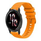 For Garmin Venu 2 Wavy Dotted Stitched 22mm Silicone Watch Band(Amber Yellow) - 1