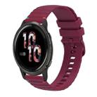 For Garmin Venu 2 Wavy Dotted Stitched 22mm Silicone Watch Band(Wine Red) - 1