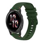 For Garmin Venu 2 Wavy Dotted Stitched 22mm Silicone Watch Band(Army Green) - 1