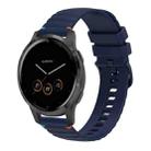 For Garmin Vivoactive 4 Wavy Dotted Stitched 22mm Silicone Watch Band(Navy Blue) - 1