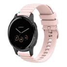 For Garmin Vivoactive 4 Wavy Dotted Stitched 22mm Silicone Watch Band(Rose Pink) - 1