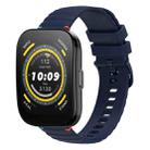 For Amazfit Watch Bip 5 Wavy Dotted Stitched 22mm Silicone Watch Band(Navy Blue) - 1