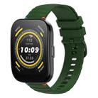 For Amazfit Watch Bip 5 Wavy Dotted Stitched 22mm Silicone Watch Band(Army Green) - 1