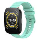 For Amazfit Watch Bip 5 Wavy Dotted Stitched 22mm Silicone Watch Band(Teal Green) - 1