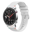 For Amazfit Watch GTR 4 Wavy Dotted Stitched 22mm Silicone Watch Band(White) - 1