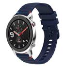 For Amazfit Watch GTR 4 Wavy Dotted Stitched 22mm Silicone Watch Band(Navy Blue) - 1
