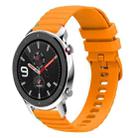 For Amazfit Watch GTR 4 Wavy Dotted Stitched 22mm Silicone Watch Band(Amber Yellow) - 1