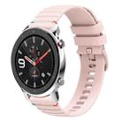 For Amazfit Watch GTR 4 Wavy Dotted Stitched 22mm Silicone Watch Band(Rose Pink) - 1