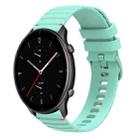 For Amazfit Watch GTR 2e Wavy Dotted Stitched 22mm Silicone Watch Band(Teal Green) - 1