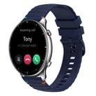For Amazfit Watch GTR 2 Wavy Dotted Stitched 22mm Silicone Watch Band(Navy Blue) - 1