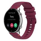 For Amazfit Watch GTR 2 Wavy Dotted Stitched 22mm Silicone Watch Band(Wine Red) - 1