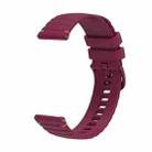 For Amazfit Watch GTR 2 Wavy Dotted Stitched 22mm Silicone Watch Band(Wine Red) - 2