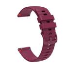 For Amazfit Watch GTR 2 Wavy Dotted Stitched 22mm Silicone Watch Band(Wine Red) - 3
