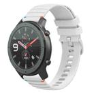 For Amazfit Watch GTR Wavy Dotted Stitched 22mm Silicone Watch Band(White) - 1