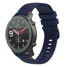 For Amazfit Watch GTR Wavy Dotted Stitched 22mm Silicone Watch Band(Navy Blue) - 1