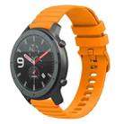 For Amazfit Watch GTR Wavy Dotted Stitched 22mm Silicone Watch Band(Amber Yellow) - 1