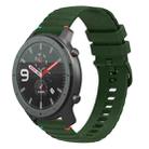 For Amazfit Watch GTR Wavy Dotted Stitched 22mm Silicone Watch Band(Army Green) - 1