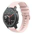 For Amazfit Watch GTR Wavy Dotted Stitched 22mm Silicone Watch Band(Rose Pink) - 1