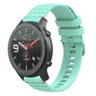 For Amazfit Watch GTR Wavy Dotted Stitched 22mm Silicone Watch Band(Teal Green) - 1