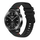 For Xiaomi Watch S3 Wavy Dotted Stitched 22mm Silicone Watch Band(Black) - 1