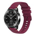 For Xiaomi Watch S3 Wavy Dotted Stitched 22mm Silicone Watch Band(Wine Red) - 1