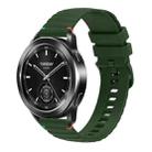 For Xiaomi Watch S3 Wavy Dotted Stitched 22mm Silicone Watch Band(Army Green) - 1