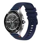 For Xiaomi Watch 2 Pro Wavy Dotted Stitched 22mm Silicone Watch Band(Navy Blue) - 1