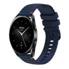 For Xiaomi Watch S2 Wavy Dotted Stitched 22mm Silicone Watch Band(Navy Blue) - 1