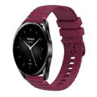 For Xiaomi Watch S2 Wavy Dotted Stitched 22mm Silicone Watch Band(Wine Red) - 1