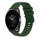 For Xiaomi Watch S2 Wavy Dotted Stitched 22mm Silicone Watch Band(Army Green) - 1