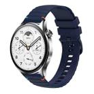 For Xiaomi Watch S1 Pro Wavy Dotted Stitched 22mm Silicone Watch Band(Navy Blue) - 1