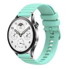 For Xiaomi Watch S1 Pro Wavy Dotted Stitched 22mm Silicone Watch Band(Teal Green) - 1