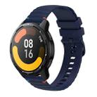 For Xiaomi Watch S1 Active Wavy Dotted Stitched 22mm Silicone Watch Band(Navy Blue) - 1