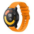 For Xiaomi Watch S1 Active Wavy Dotted Stitched 22mm Silicone Watch Band(Amber Yellow) - 1