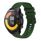 For Xiaomi Watch S1 Active Wavy Dotted Stitched 22mm Silicone Watch Band(Army Green) - 1