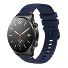 For Xiaomi Watch S1 Wavy Dotted Stitched 22mm Silicone Watch Band(Navy Blue) - 1