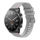 For Xiaomi Watch S1 Wavy Dotted Stitched 22mm Silicone Watch Band(Gray) - 1