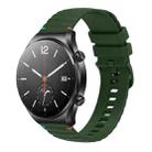 For Xiaomi Watch S1 Wavy Dotted Stitched 22mm Silicone Watch Band(Army Green) - 1