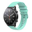 For Xiaomi Watch S1 Wavy Dotted Stitched 22mm Silicone Watch Band(Teal Green) - 1