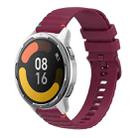 For Xiaomi Watch Color 2 Wavy Dotted Stitched 22mm Silicone Watch Band(Wine Red) - 1