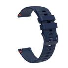For Huawei Watch GT 4 41mm Wavy Dotted Stitched 18mm Silicone Watch Band(Navy Blue) - 3