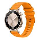 For Huawei Watch GT 4 41mm Wavy Dotted Stitched 18mm Silicone Watch Band(Amber Yellow) - 1