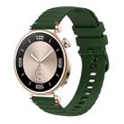 For Huawei Watch GT 4 41mm Wavy Dotted Stitched 18mm Silicone Watch Band(Army Green) - 1