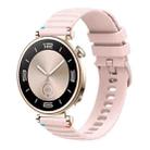 For Huawei Watch GT 4 41mm Wavy Dotted Stitched 18mm Silicone Watch Band(Rose Pink) - 1